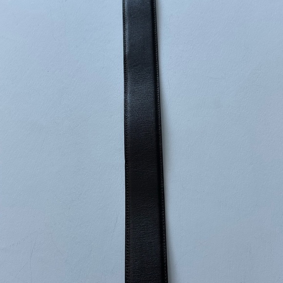 YVES SAINT LAURENT YSL LOGO BUCKLE BLACK GENUINE LEATHER BELT SZ LARGE 95 / 38 - Picture 10 of 16
